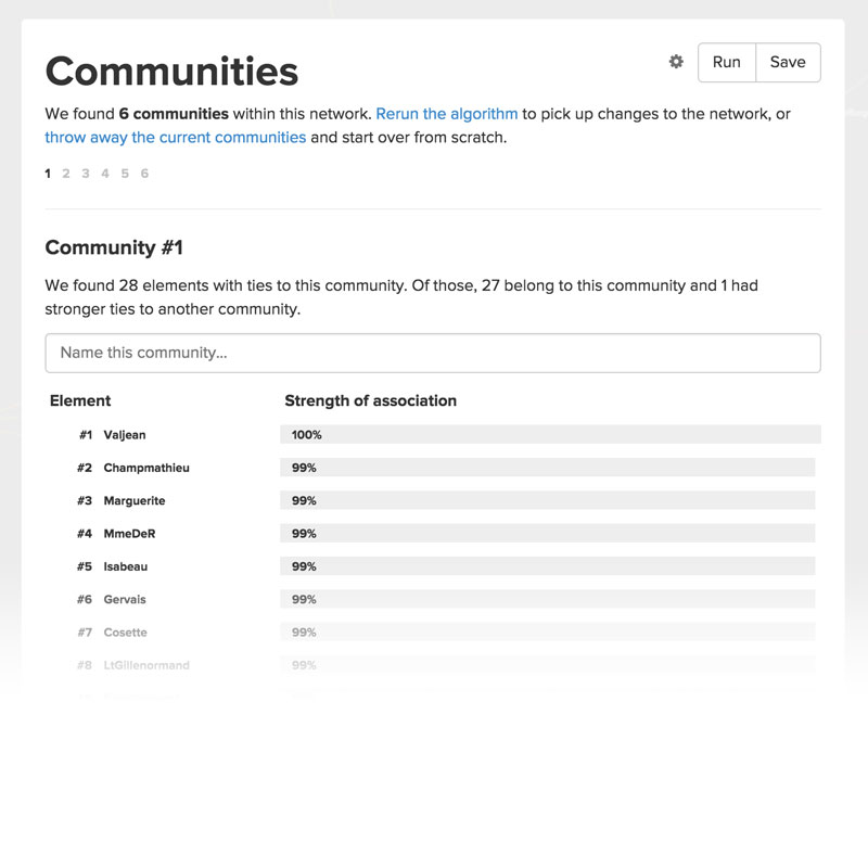 Community detection modal