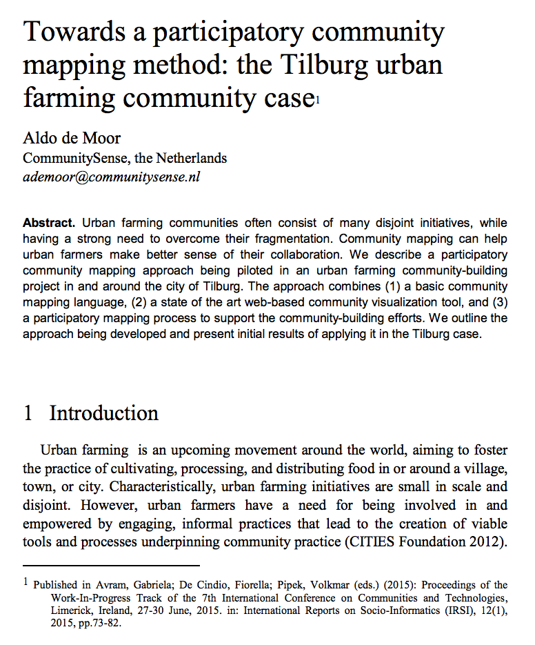 Towards a participatory community mapping method